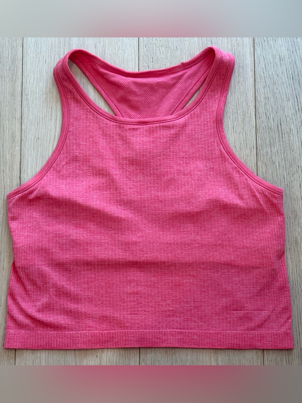 Lululemon Ebb to Street Cropped Racerback Tank Glaze Pink Size 12 Yoga Workout